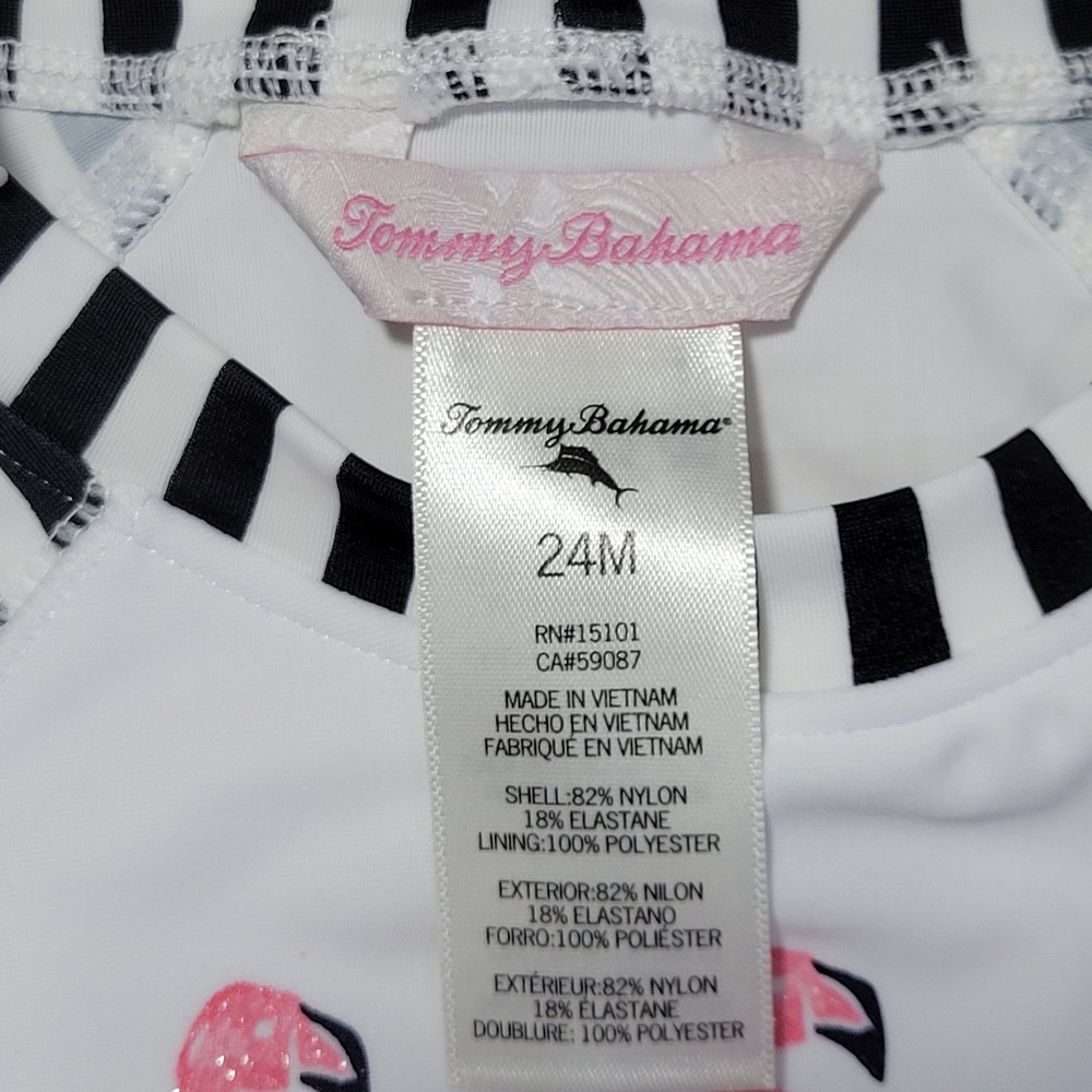 Tommy Bahama Swimsuit Girls 24 months Shirt Bikini Bottom‎ Flamingo UPF 50 Kids - Picture 9 of 12